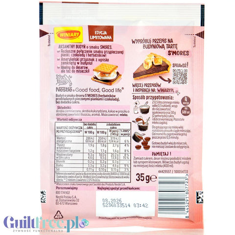 Winiary Budyń o smaku S'Mores, bez dodatku cukru, edycja limitowana