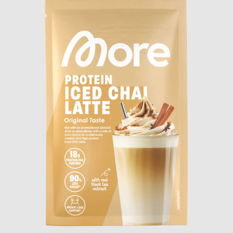 More Nutrition Protein Iced Chai Latte saszetka 25g - proteinowa kawa z cynamonem i glukomannanem, 16g białka