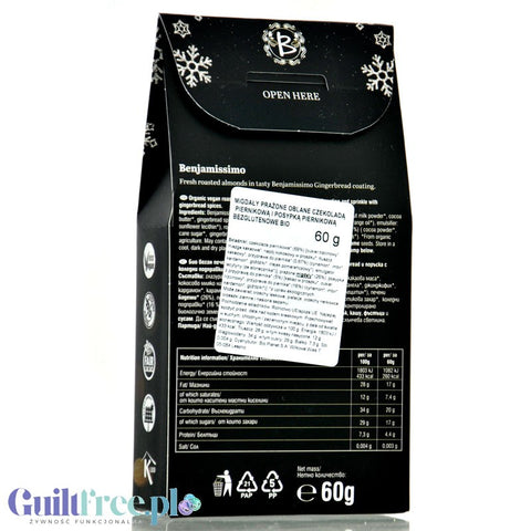 Benjamissimo Coated Gingerbread Almond - migdały prażone w wegańskiej czekoladzie piernikowej