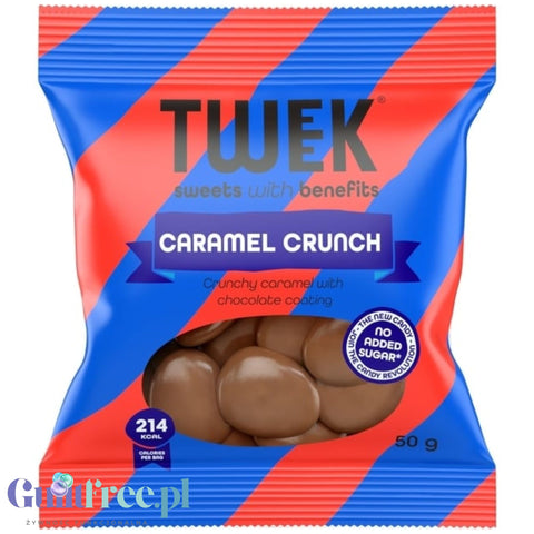 TWEEK Caramel Crunch - czekoladowe drażetki z migdałami i karmelem bez dodatku cukru
