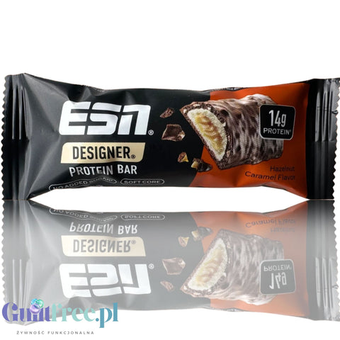 ESN Designer Bar Hazelnut Caramel 45g - baton białkowy z karmelem i orzechami laskowymi w mlecznej czekoladzie