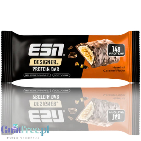 ESN Designer Bar Hazelnut Caramel 45g - baton białkowy z karmelem i orzechami laskowymi w mlecznej czekoladzie