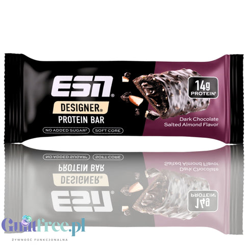 ESN Designer Bar Dark Chocolate Salted Caramel - baton proteinowy z ciemną czekoladą i solonymi migdałami