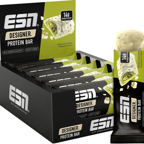 ESN Designer Bar White Chocolate Pistachio - baton 14g białka bez cukru z pistacjami i białą czekoladą