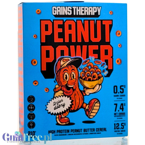Gains Therapy Peaunt Power - płatki śniadaniowe z masłem orzechowym o wysokiej zawartości białka