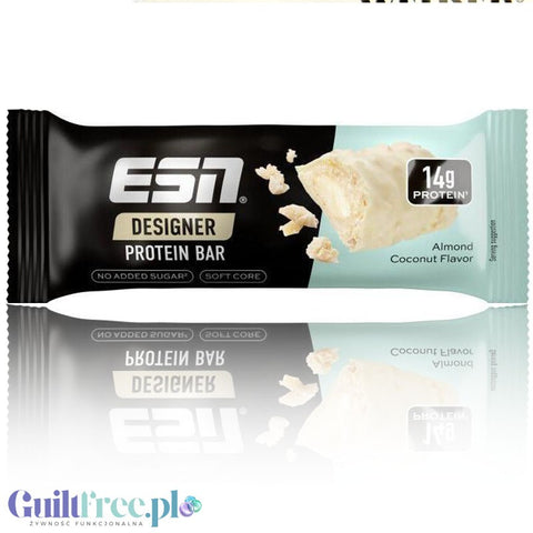 ESN Designer Bar Almond Coconut -  baton białkowy z migdałami  i kremem kokosowym w białej czekoladzie