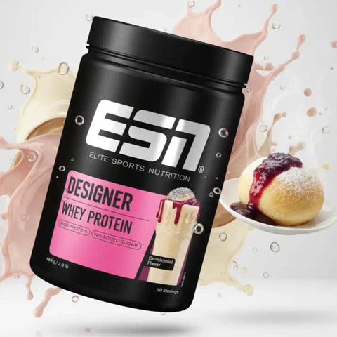 ESN Designer Whey Germknodel - WPI, WPH and WPC, protein supplement, poppy seed bun and plum flavor