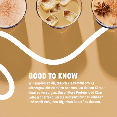 More Nutrition Protein Iced Chai Latte Cinnamon Bun 500g - proteinowa kawa z cynamonem i glukomannanem, 16g białka & 97kcal