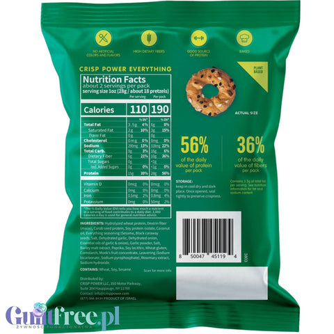 Crisp Power Protein Pretzels Everything Spice - keto protein pretzels, 28g protein & 190kcal