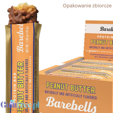 Barebells Peanut Butter - 20g białka & 200 kcal, baton białkowy bez cukru wersja UE