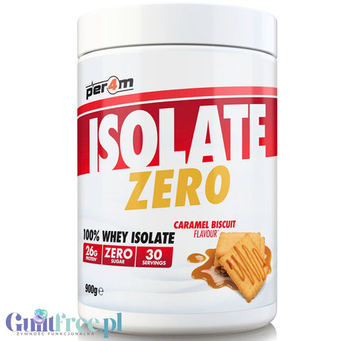 Per4m Isolate Zero Caramel Biscuit 0,9kg - 100% WPI, 26g białka & 107kcal