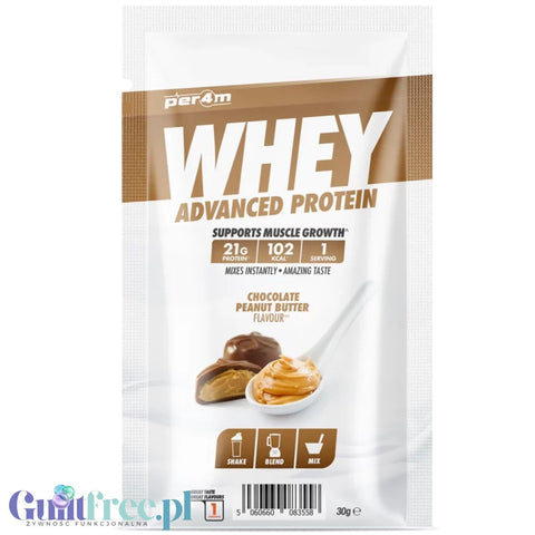 Per4m Whey Advanced Protein Chocolate Peanut Butter 30g saszetka - gęsta odżywka białkowa WPC, WPI & MPC