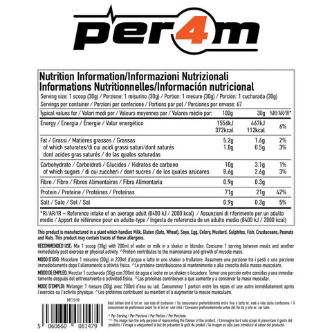 Per4m Whey Advanced Protein Caramel Biscuit 2kg - gęsta odżywka białkowa WPC, WPI & MPC, Karmelizowany Herbatnik