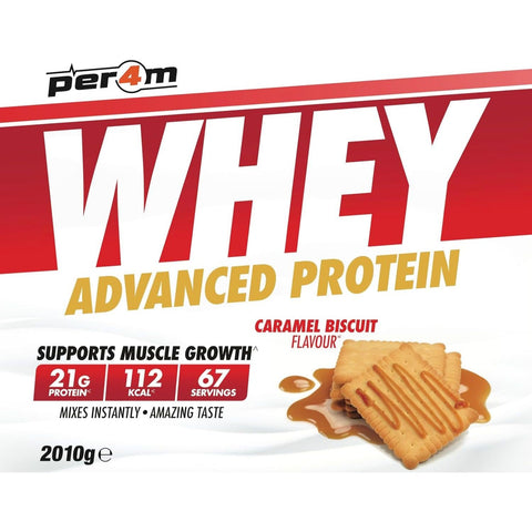 Per4m Whey Advanced Protein Caramel Biscuit 2kg - gęsta odżywka białkowa WPC, WPI & MPC, Karmelizowany Herbatnik