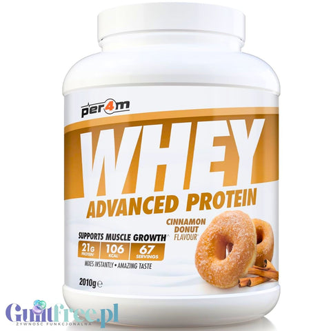 Per4m Whey Advanced Protein Cinnamon Donut 2kg - gęsta odżywka białkowa WPC, WPI & MPC, Cynamonowy Donut