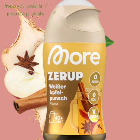 More Nutrition Zerup White Apple Punch for 8L - concentrated water syrup without sugar and calories, Winter Cranberry