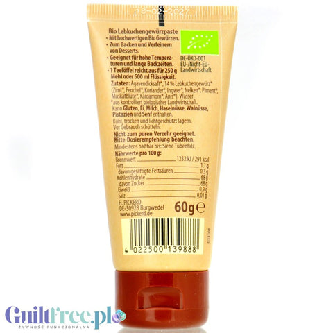 Pickerd Bio Lebkuchen Gewürz-Paste - vegan gingerbread paste with agave syrup