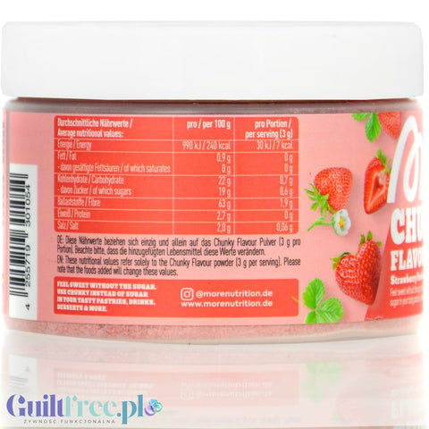More Nutrition Chunky Flavor Strawberry Perfection 150g - wegański aromat w proszku, smak Truskawkowy