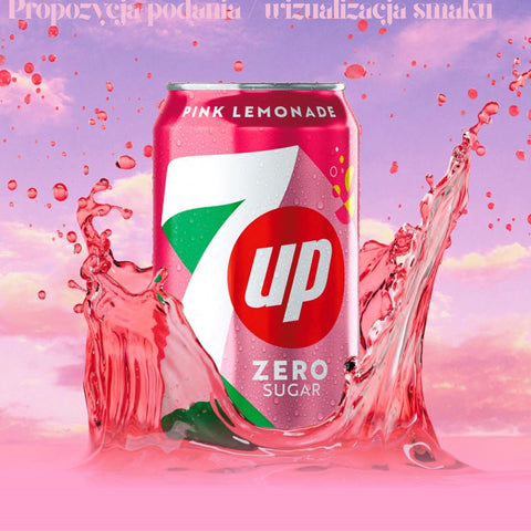 7up Pink Lemonade Zero Sugar 330ml - różowa lemoniada bez cukru