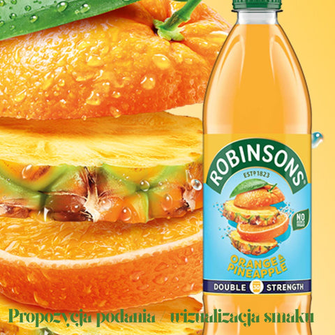 Robinsons Double Strength Orange & Pineapple 0.75L - concentrated sugar-free dilution syrup, Pineapple & Orange