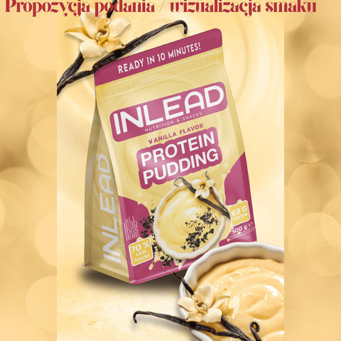 Inlead Protein Pudding Vanilla 0,5kg - waniliowy budyń białkowy, 19g białka w porcji 104kcal