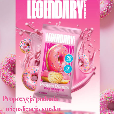 Legendary Foods Protein Donuts Pink Sprinkle - keto donuty proteinowe bez cukru i glutenu 20g białka