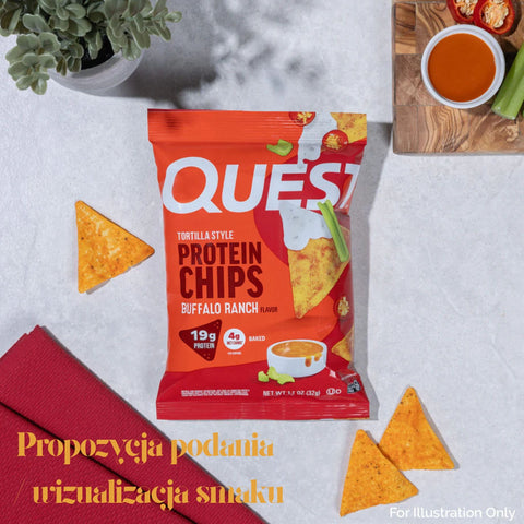 Quest Tortilla Chips, Buffalo Ranch - chipsy proteinowe 18g białka, OSTRE (!) Buffalo & Limonka