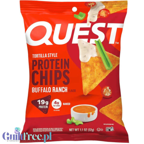 Quest Tortilla Chips, Buffalo Ranch - chipsy proteinowe 18g białka, OSTRE (!) Buffalo & Limonka