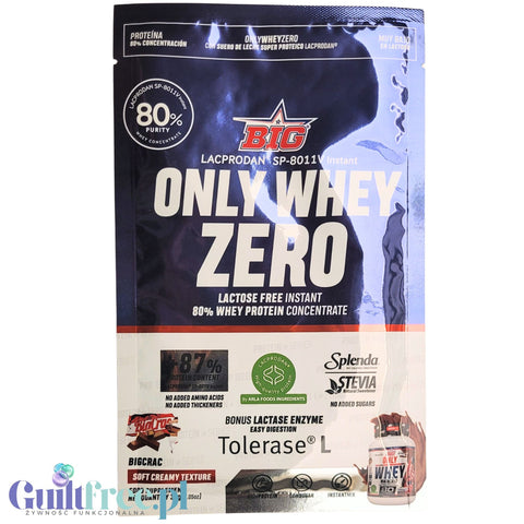 BIG® Only Whey Zero BigCrac 30g - odżywka białkowa WPC Lacprodan o smaku wafelka w czekoladzie