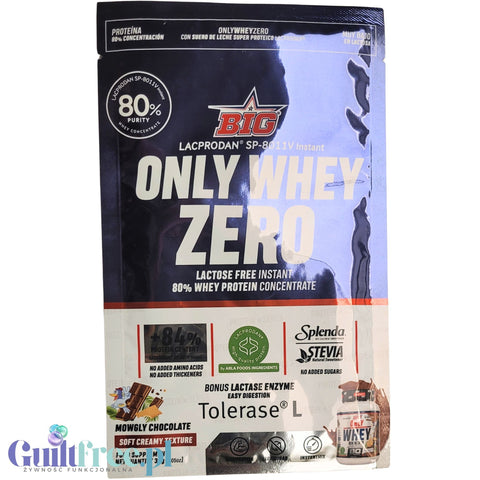 BIG® Only Whey Zero Mowgly Chocolate 30g - odżywka WPC Lacprodan, smak Czekolada & Maślany Herbatnik