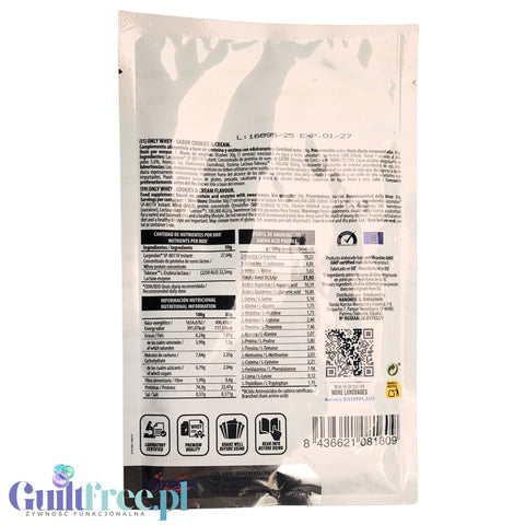 BIG® Only Whey Zero Mowgly Chocolate 30g - odżywka WPC Lacprodan, smak Czekolada & Maślany Herbatnik