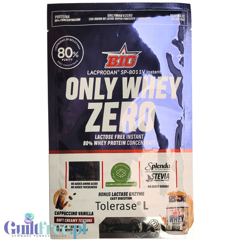 BIG® Only Whey Zero Cappuccino Vanilla 30g - kremowa odżywka białkowa WPC Lacprodan 80 ze stewią