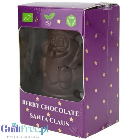 RAW COCOA Mikołaj z czekolady jagodowej vegemylk z acerolą słodzony tylko erytrolem