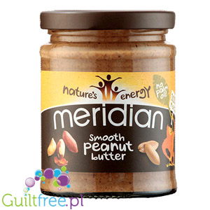 Meridian smooth peanut butter 100% nuts - ground peanut butter, roasted in skins, smoothly ground, with no added sugar and no sa