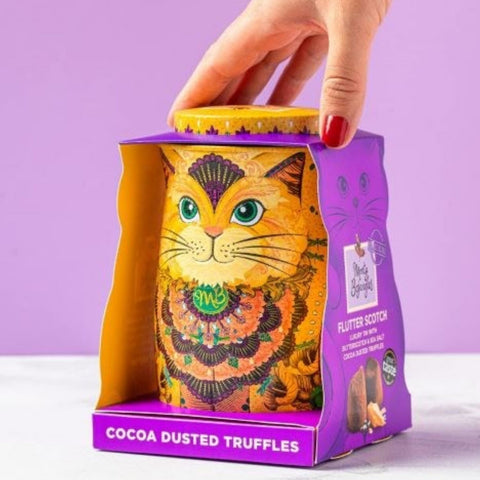 Monty Bojangles Flutter Scotch Truffles (CHET MEAL) obłędne luksusowe praliny w zjawiskowej kociej puszce