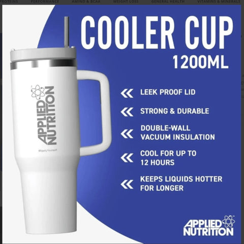 Applied Nutrition Cooler Cup 1200ml White - kubek termiczny ze stali nierdzewnej Stanley