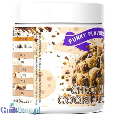 Funky Flavors Splash Chocolate Chip Cookie Dough 50g - aromat słodzący w proszku bez cukru, smak Maślanego Herbatnika