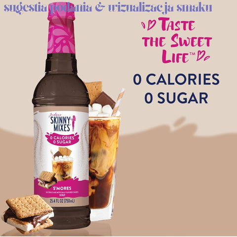 Jordan's Skinny Syrups S'mores - zero calorie coffee syrup flavored with roasted marshmallows