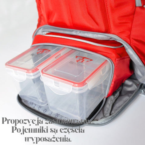 Fitmark™ The Envoy Backpack - Sports backpack with meal compartment, Red