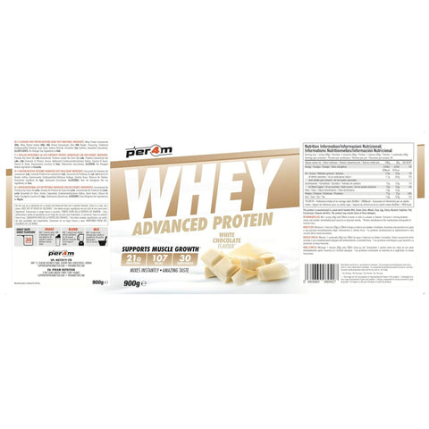 Per4m Whey Advanced Protein White Chocolate 900g - gęsta odżywka białkowa WPC, WPI & MPC, Biała Czekolada