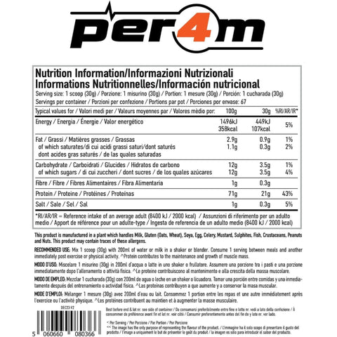 Per4m Whey Advanced Protein White Chocolate 900g - gęsta odżywka białkowa WPC, WPI & MPC, Biała Czekolada