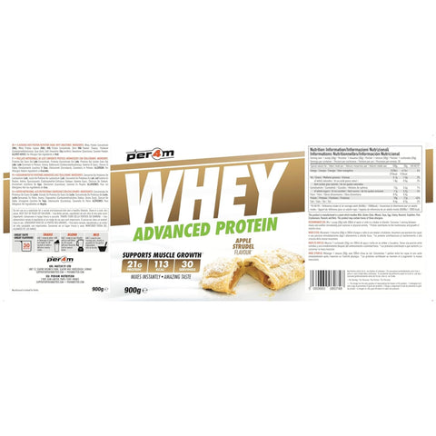 Per4m Whey Advanced Protein Apple Strudel 900g - gęsta odżywka białkowa WPC, WPI & MPC