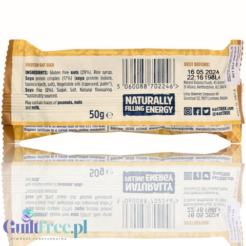 Trek Protein Flapjack Original Oat - bezglutenowy wegański baton z ciemną czekoladą 9g białka