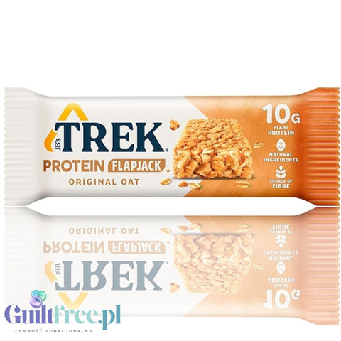 Trek Protein Flapjack Original Oat - bezglutenowy wegański baton z ciemną czekoladą 9g białka