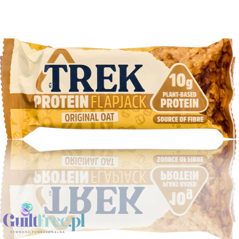 Trek Protein Flapjack Original Oat - bezglutenowy wegański baton z ciemną czekoladą 9g białka