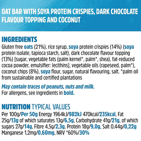 Trek Protein Flapjack Cocoa Coconut - bezglutenowy wegański baton z ciemną czekoladą 9g białka