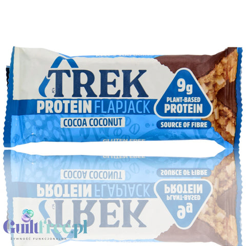 Trek Protein Flapjack Cocoa Coconut - bezglutenowy wegański baton z ciemną czekoladą 9g białka