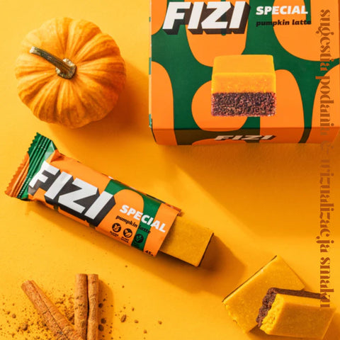 FIZI Special Pumpkin Latte - wegański bezglutenowy baton z dynią i cynamonem bez cukru
