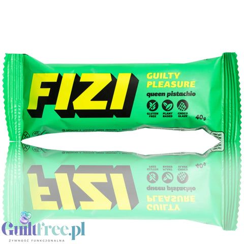 FIZI Guilty Pleasure Queen Pistachio - vegan gluten-free bar with dates, pistachio and caramel filling
