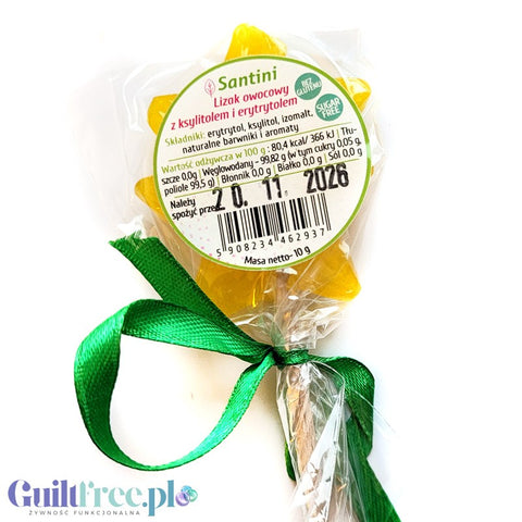 Santini Christmas, Star - sugar-free lollipop with natural dyes, with xylitol and erythrol